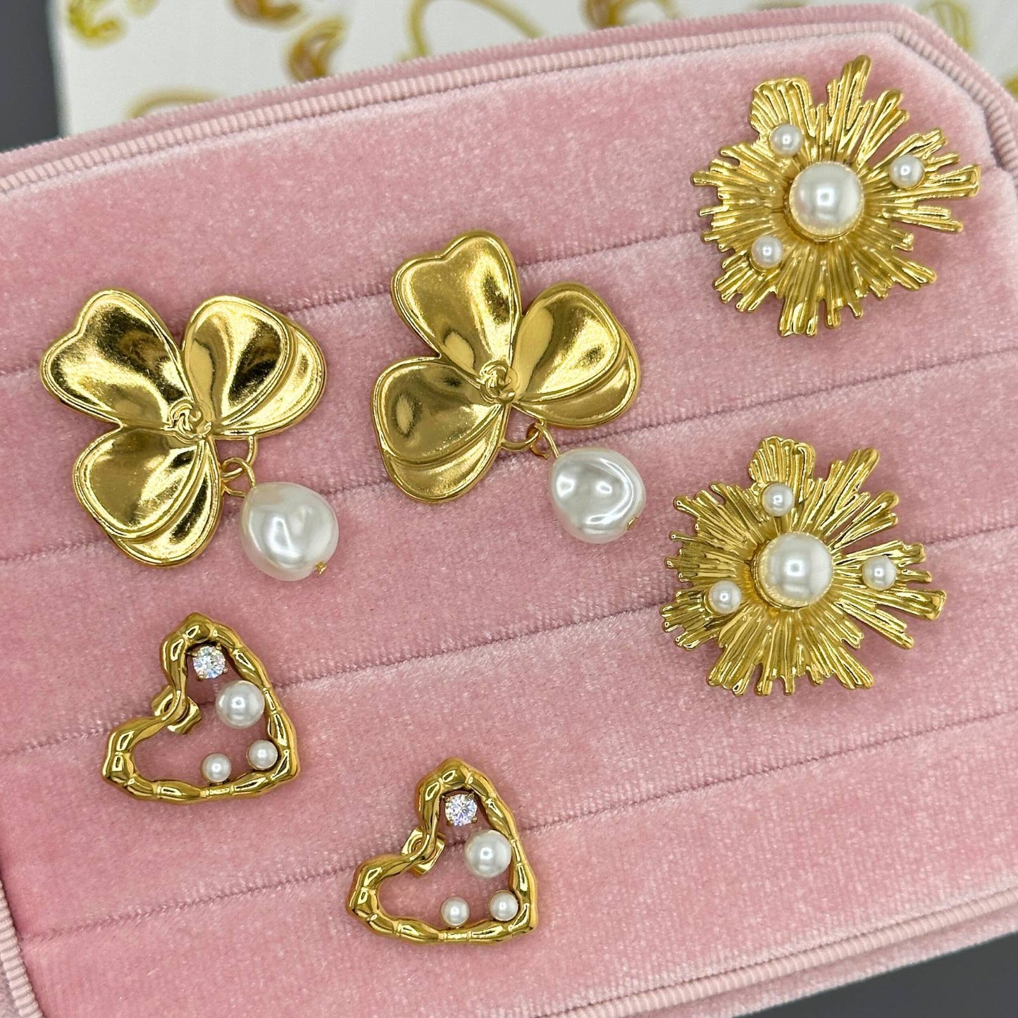 BLOOM EARRINGS, 18K GOLD PLATED STEEL