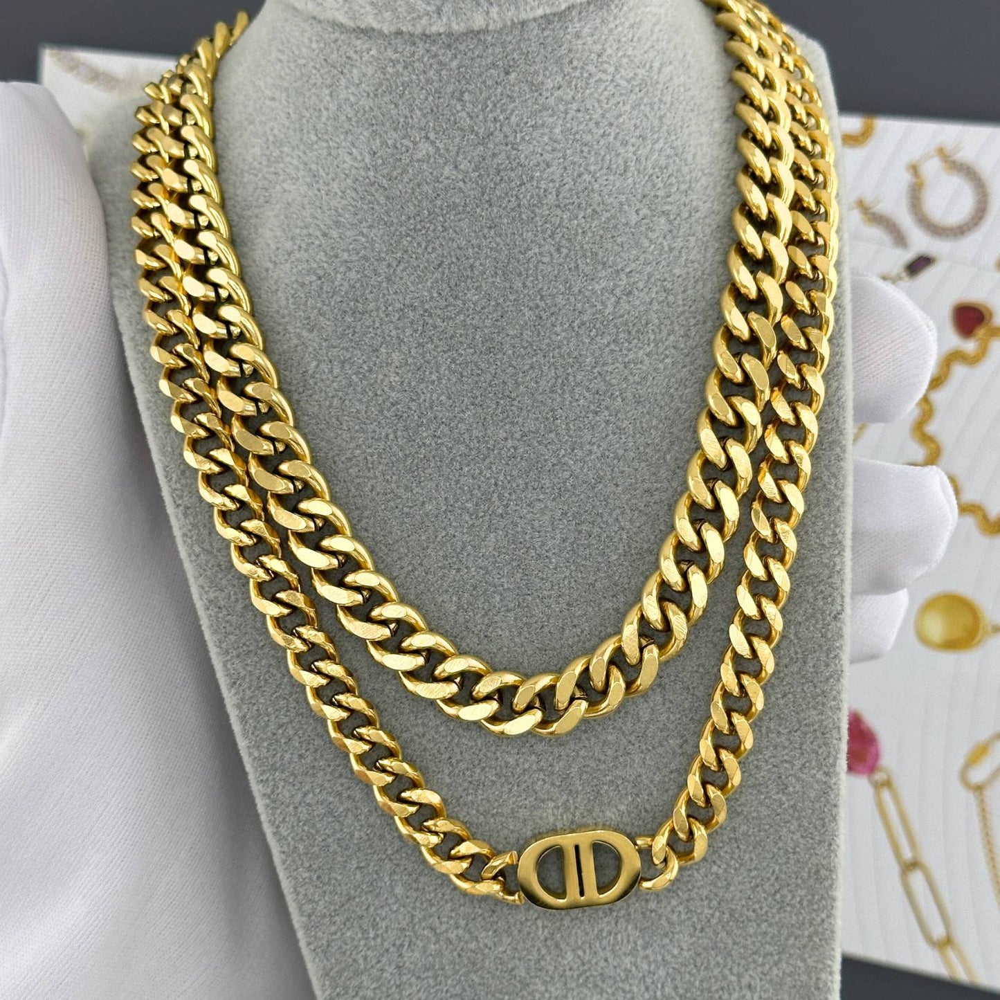 SORA NECKLACE, 18K GOLD PLATED STEEL