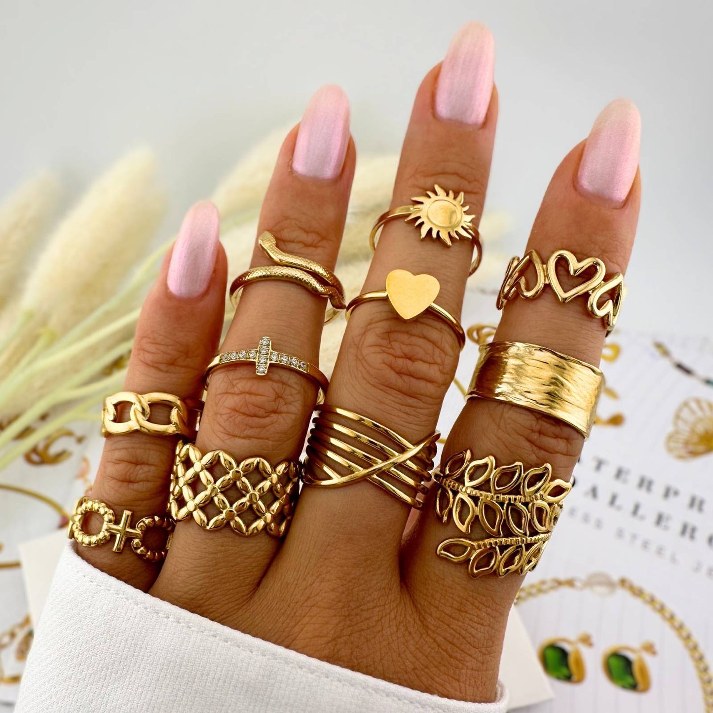 AMOR RING, 18K GOLD PLATED STEEL