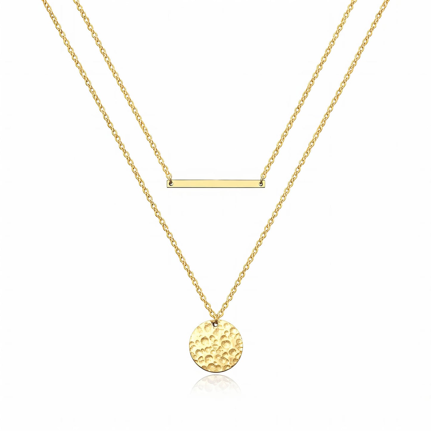 GLOW UP NECKLACE, 18K GOLD PLATED STEEL