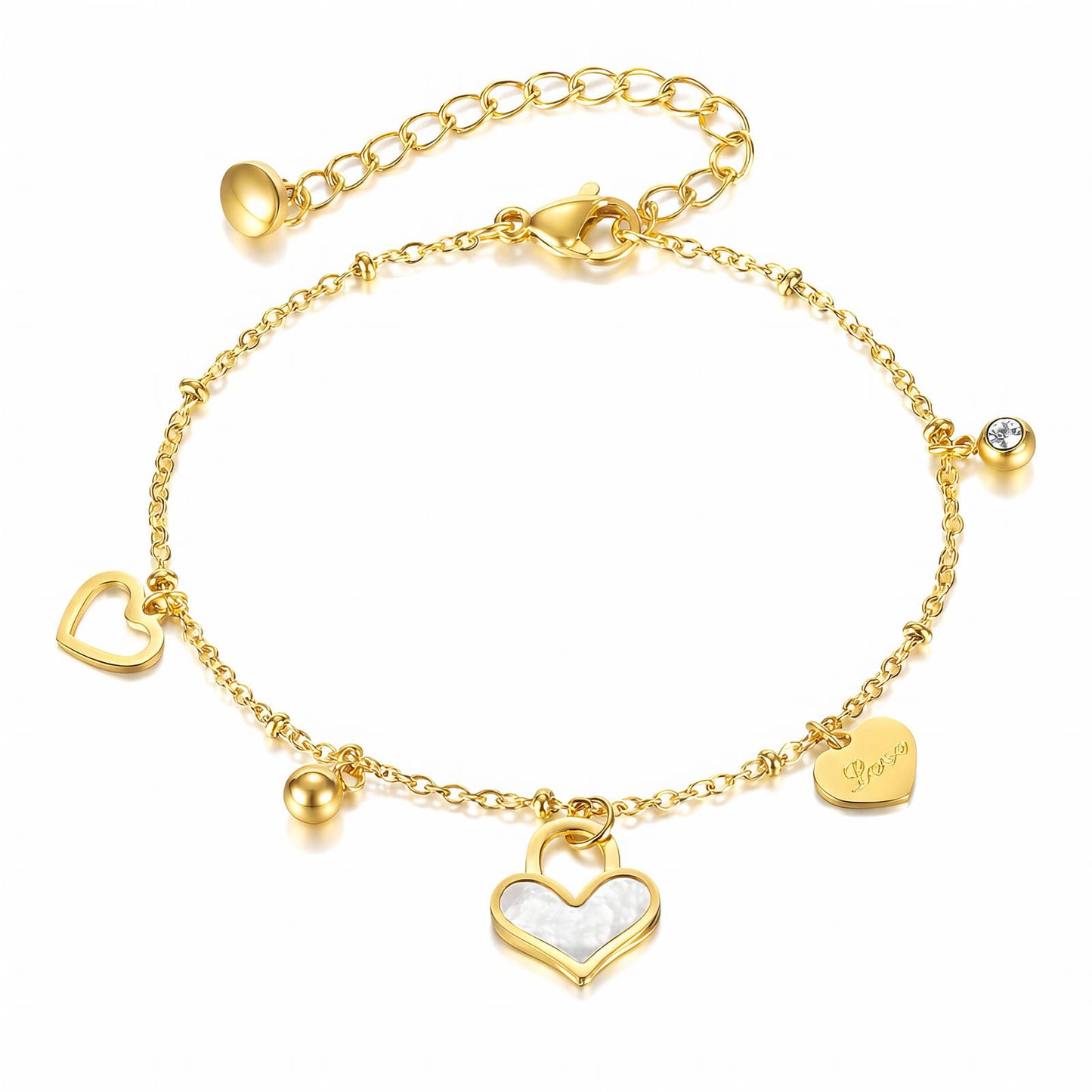 FALLING FOR YOU BRACELET, 18K GOLD PLATED STEEL