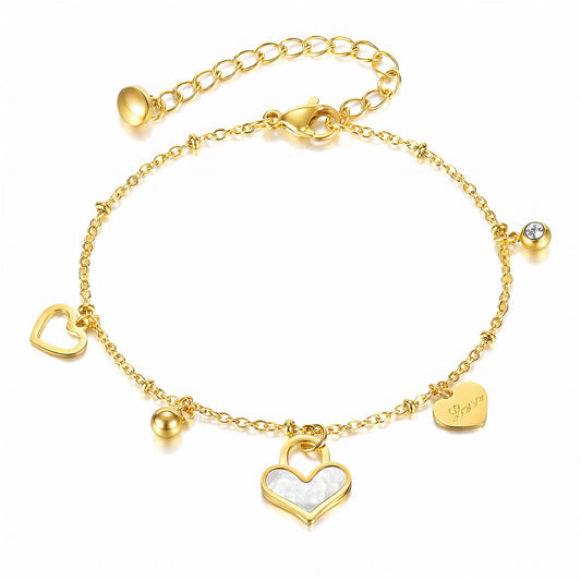 FALLING FOR YOU BRACELET, 18K GOLD PLATED STEEL