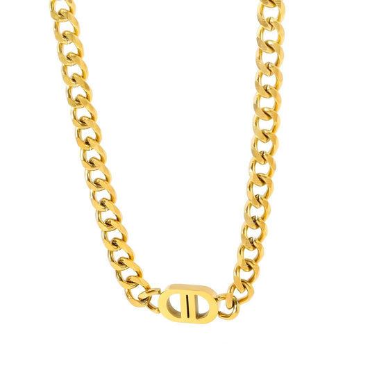 SORA NECKLACE, 18K GOLD PLATED STEEL
