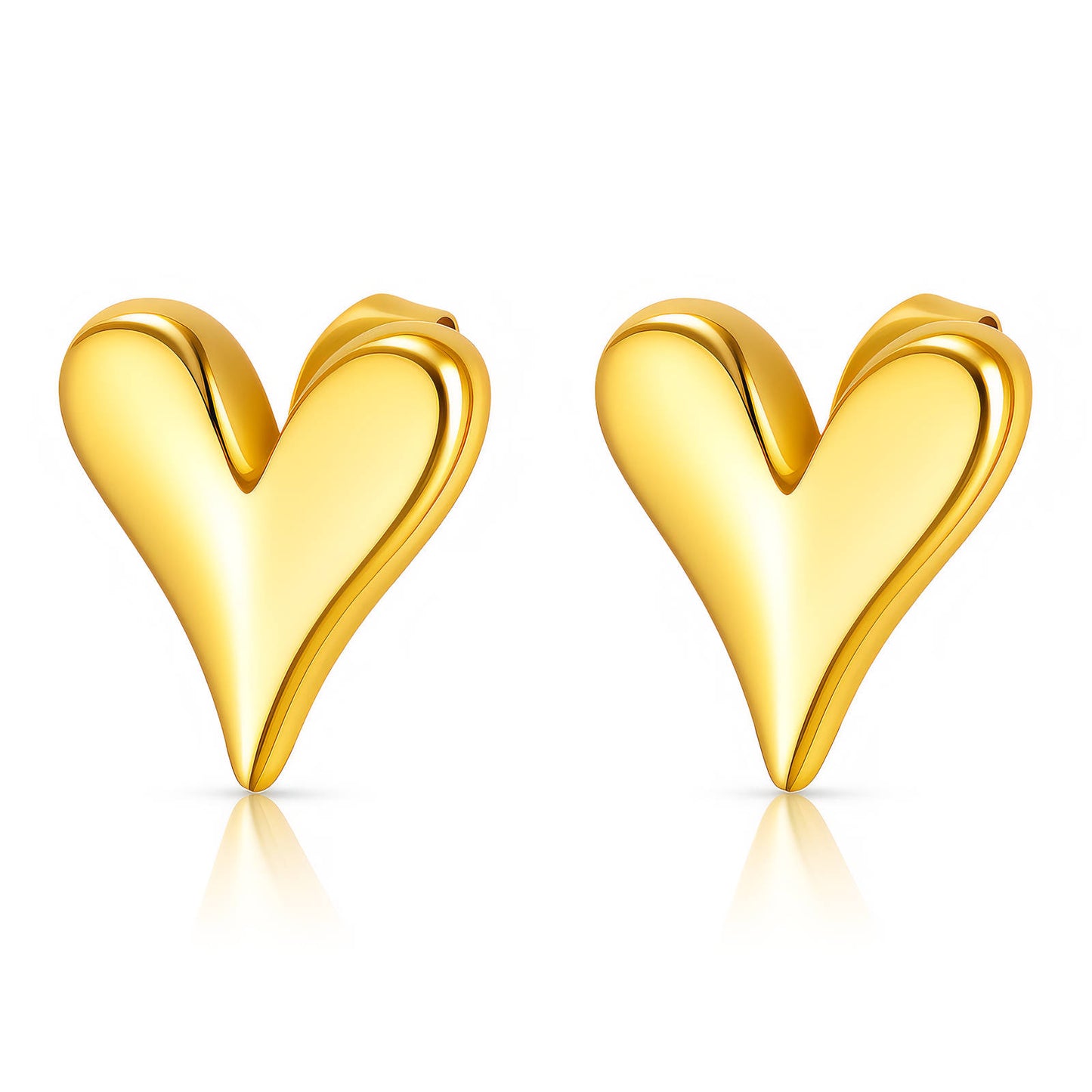 SWEET LOVE EARRINGS, 18K GOLD PLATED STEEL