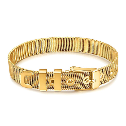 BELT BRACELET, 18K GOLD PLATED STEEL