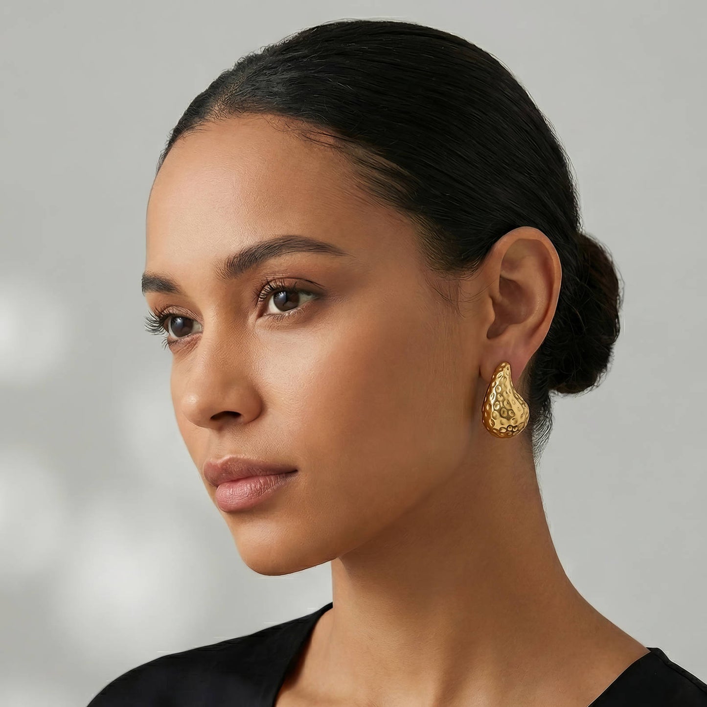 TEARDROPS EARRINGS, 18K GOLD PLATED STEEL