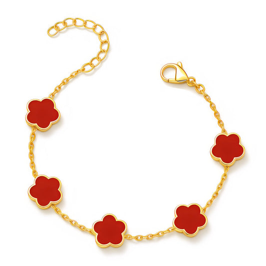 FLOWER MEADOW BRACELET, 18K GOLD PLATED STEEL