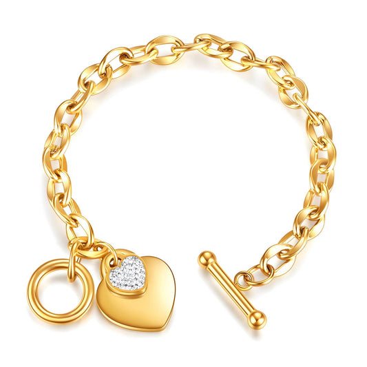 ETERNAL LOVE BRACELET, 18K GOLD PLATED STEEL