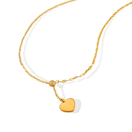 LOVE DROPS NECKLACE, 18K GOLD PLATED STEEL