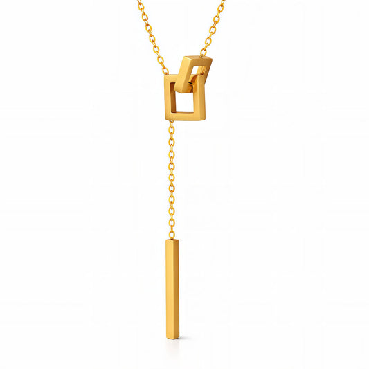 CHIC DROP NECKLACE, 18K GOLD PLATED STEEL