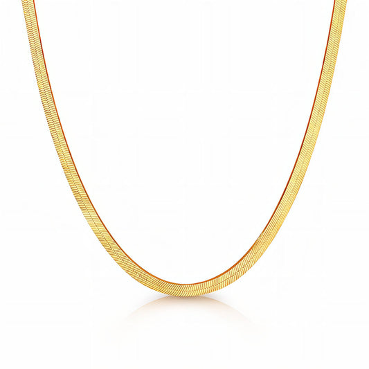 ELLE CHAIN NECKLACE, 18K GOLD PLATED STEEL