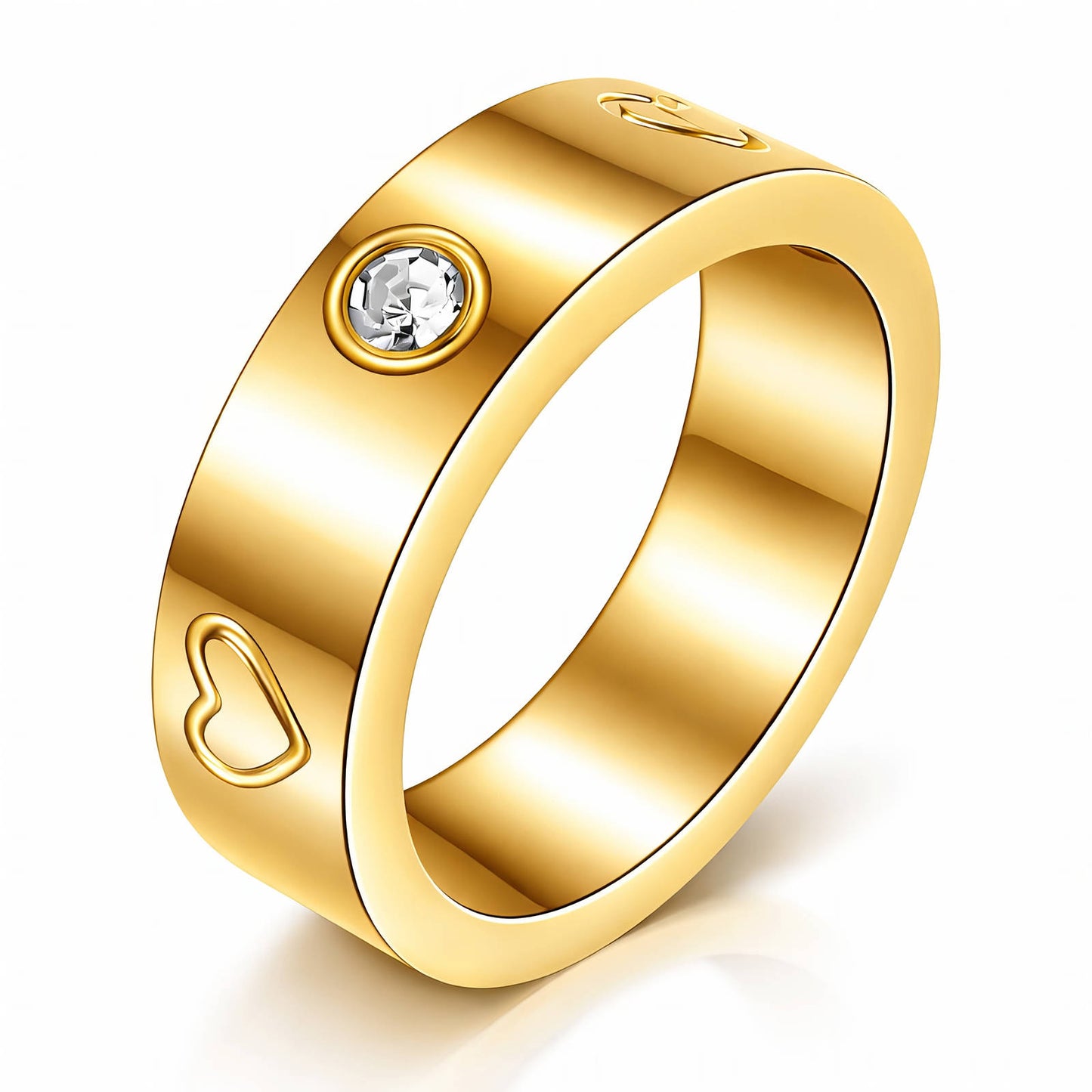 AMOUR LUXE RING, 18K GOLD PLATED STEEL