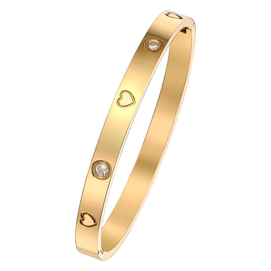 ENDLESS HEARTS BRACELET, 18K GOLD PLATED STEEL