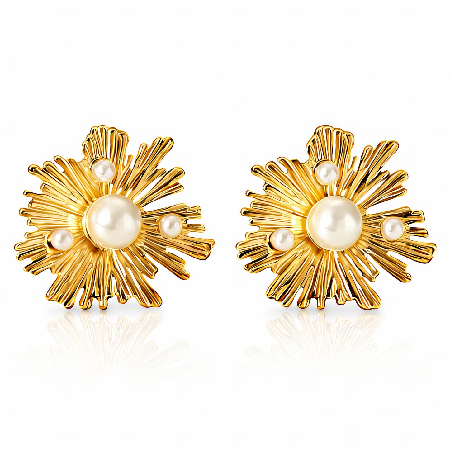 BLOOM EARRINGS, 18K GOLD PLATED STEEL