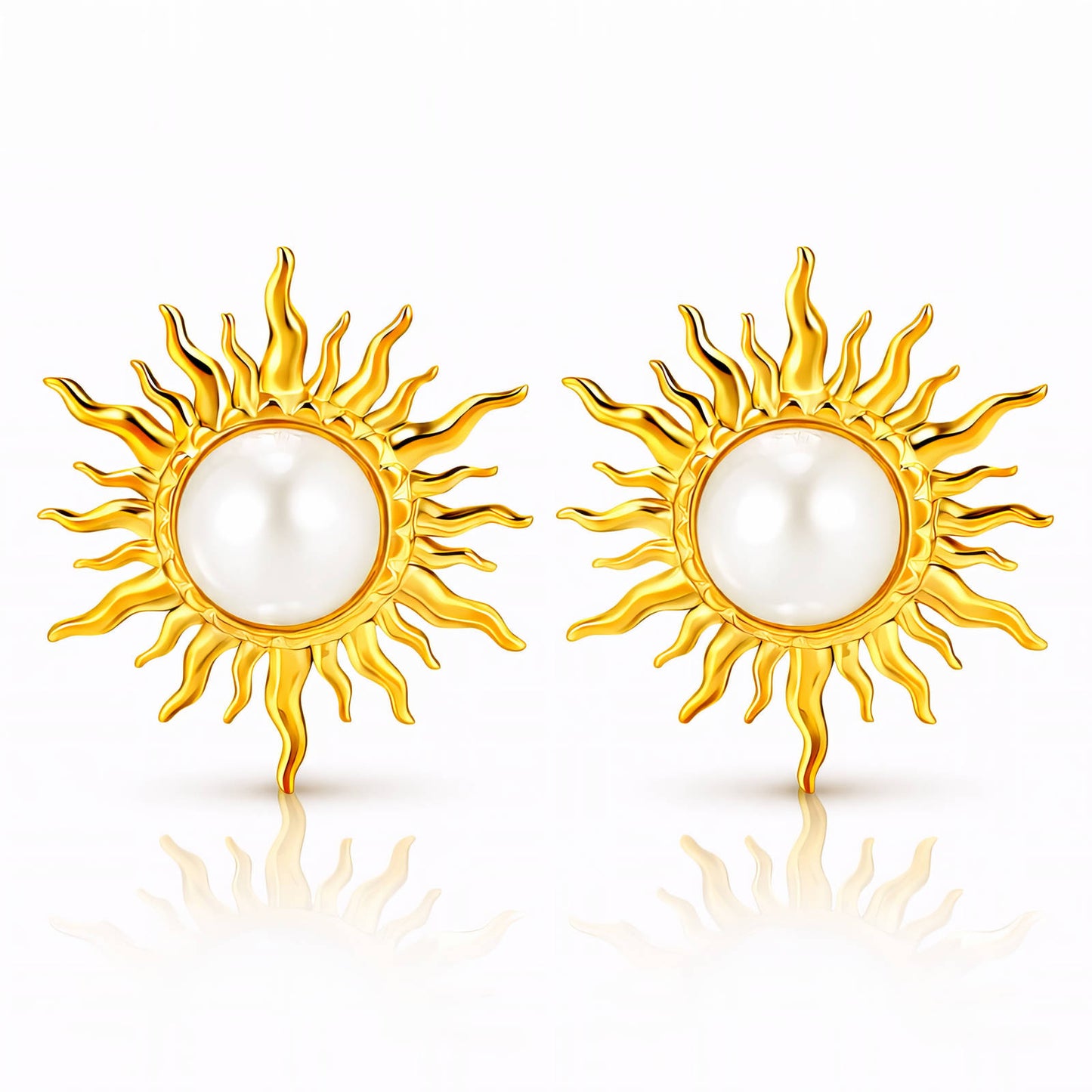 SOL EARRINGS, 18K GOLD PLATED STEEL