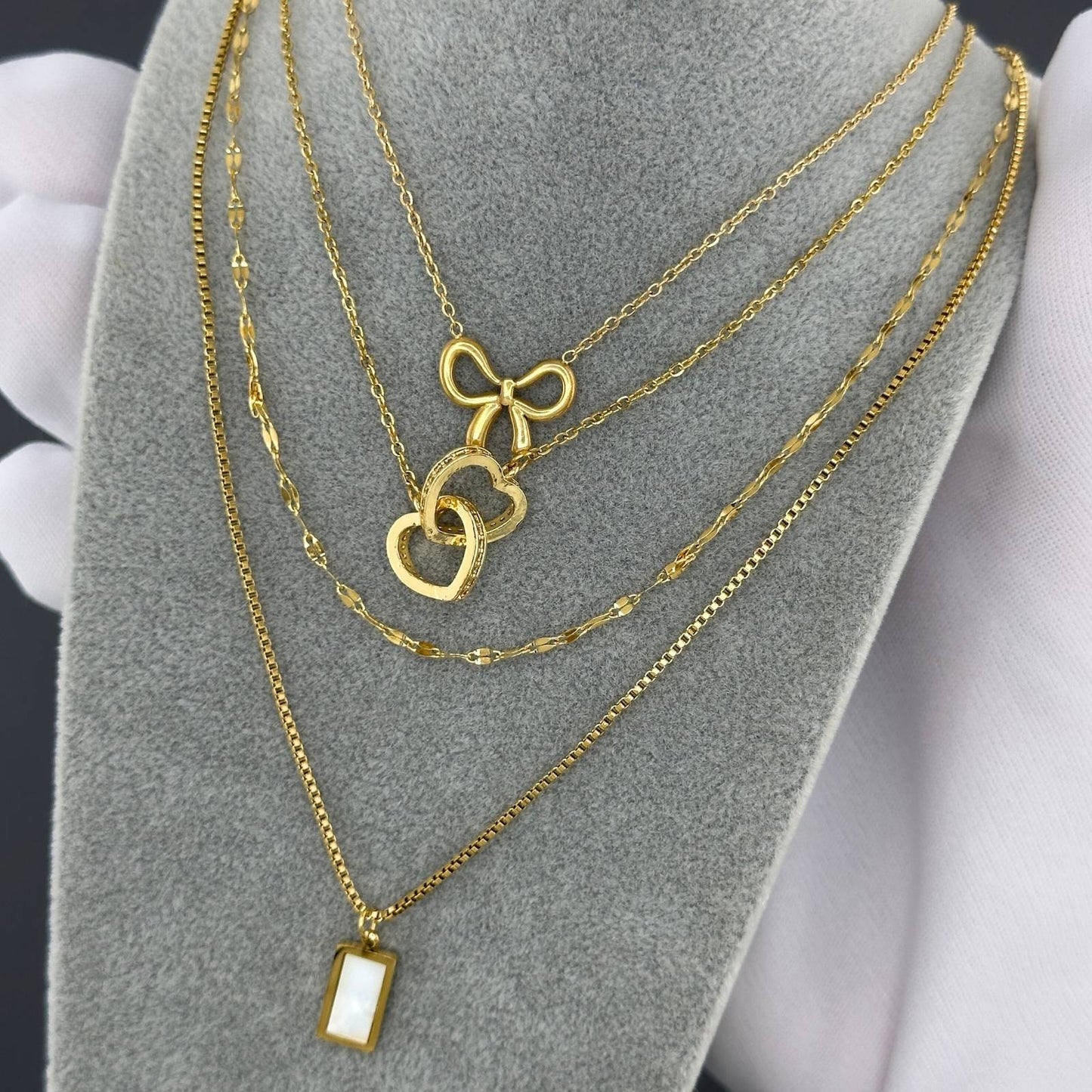 MIA NECKLACE, 18K GOLD PLATED STEEL