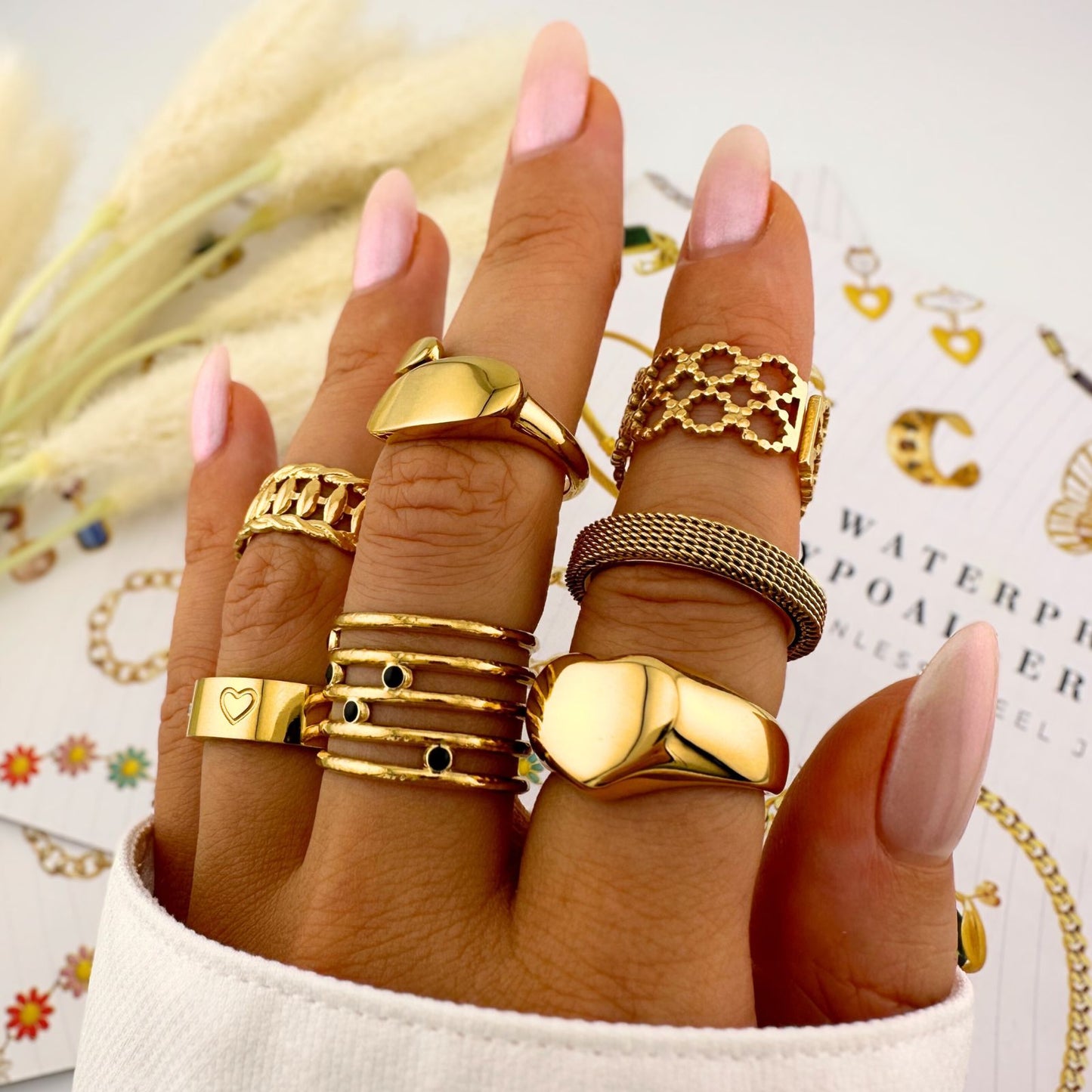 AMOUR LUXE RING, 18K GOLD PLATED STEEL