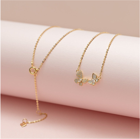 Double Butterfly Necklace